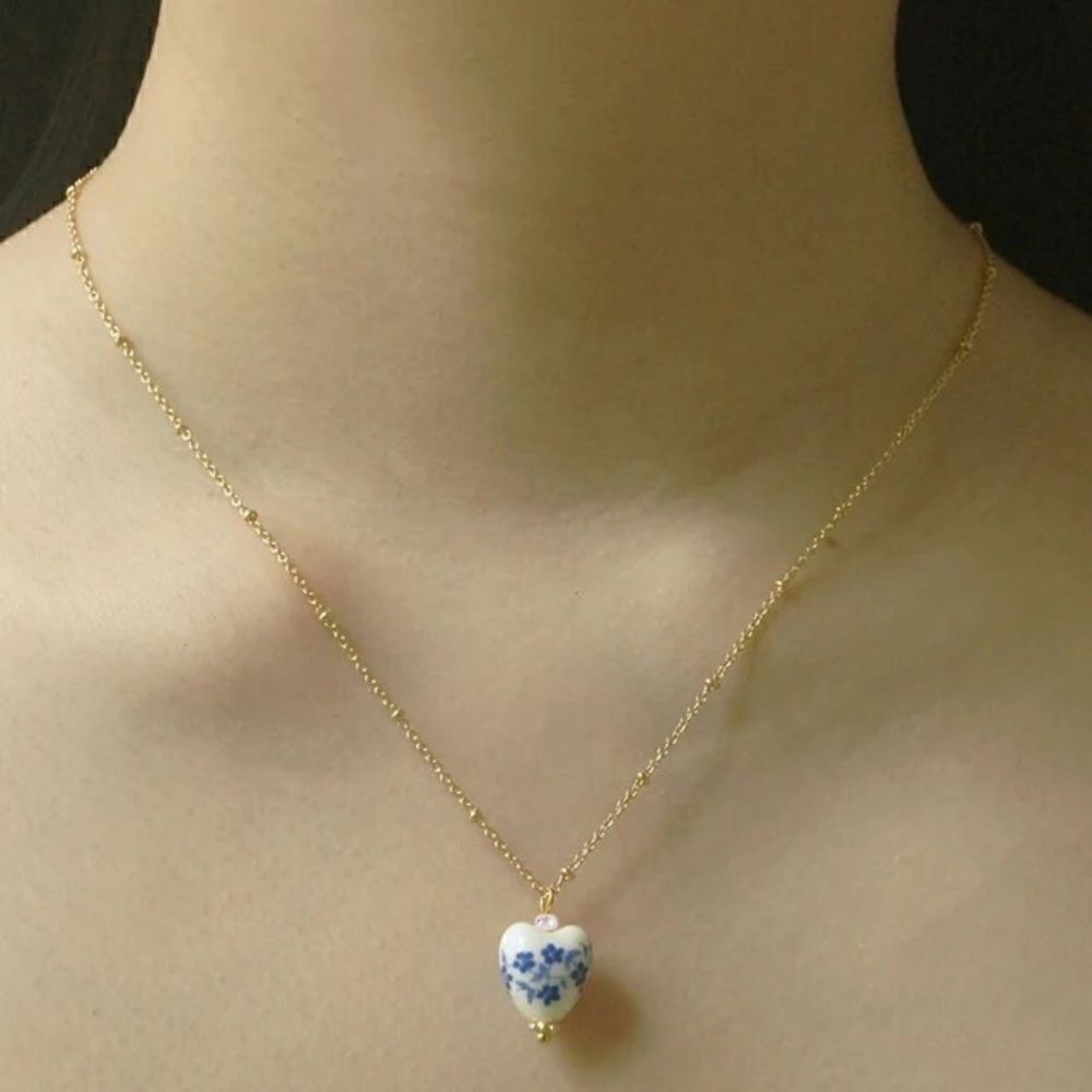 Boho heart necklace N587